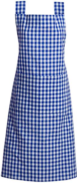 Rans Gingham Apron 70cm x 90cm Blue