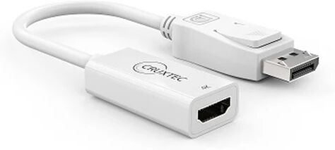 Cruxtec White Displayport To Hdmi 4K Adapter