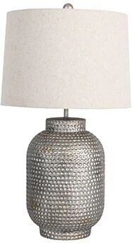 Oriel Lighting Rustic Beaten Silver Urn Table Lamp