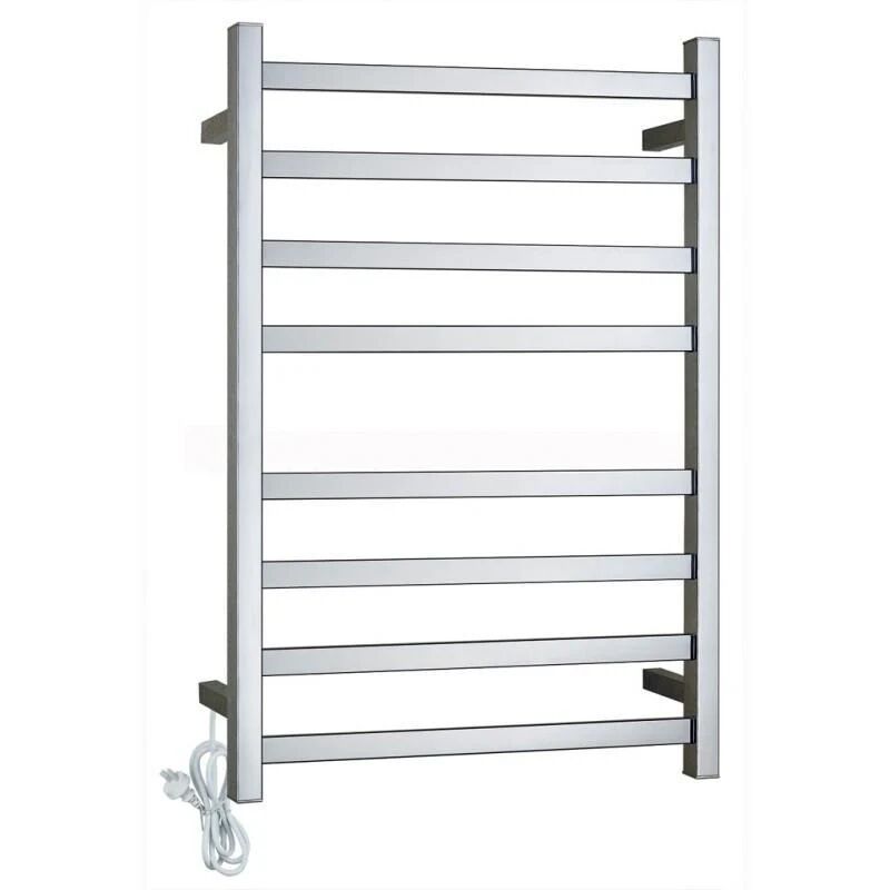 Unbranded Gama Square Chrome Electric Heated Towel Rack 8 Bars