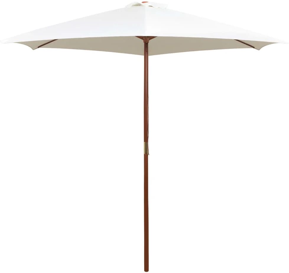 Unbranded Parasol 270 x 270 Cm Wooden Pole Cream White