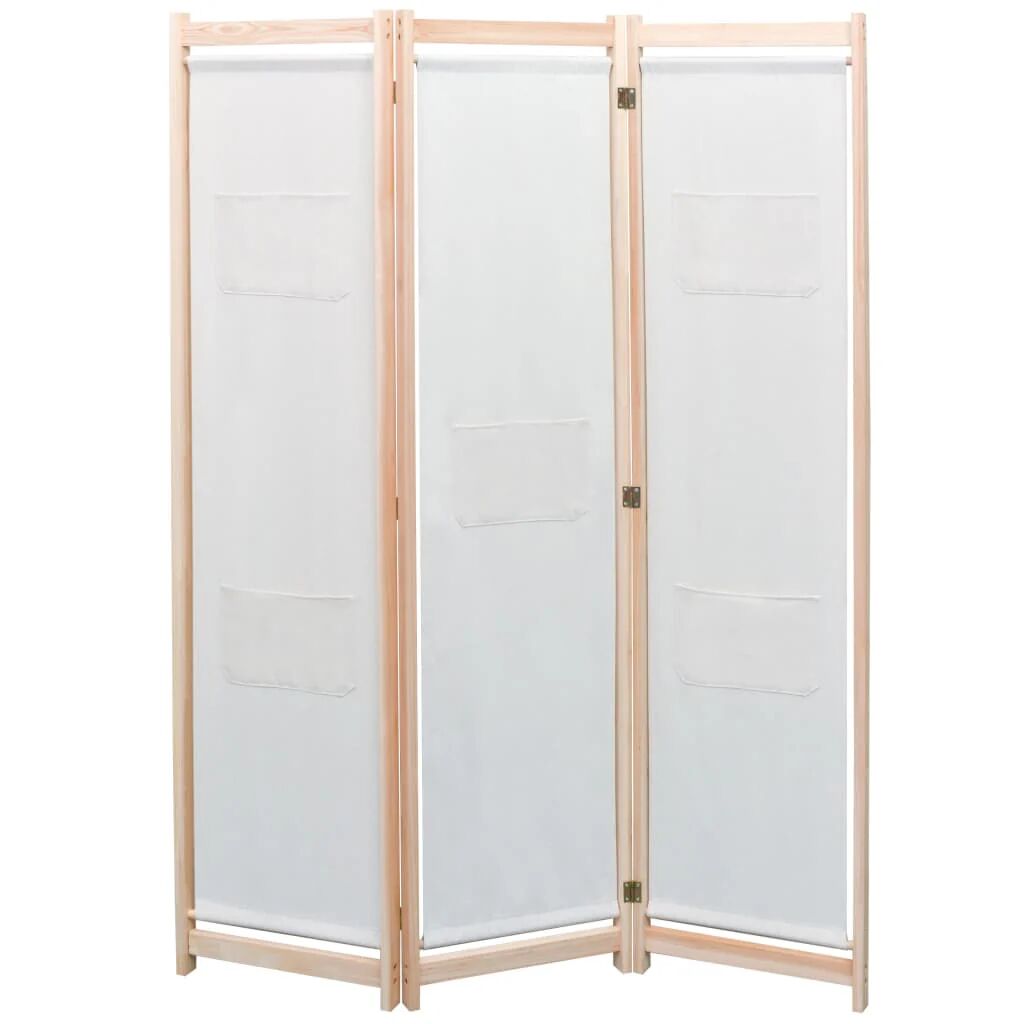 Unbranded 3-Panel Room Divider Solid Pine Wood 120 x 170 Cm