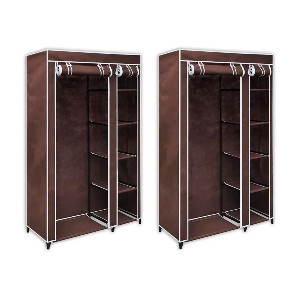 Unbranded Fabric Wardrobes 2 Pcs Brown