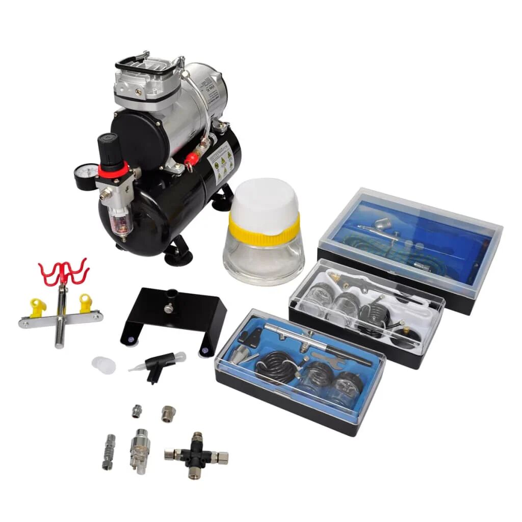 Unbranded Airbrush compressor Set With 3 Pistols 310 x 150 x 310 Mm