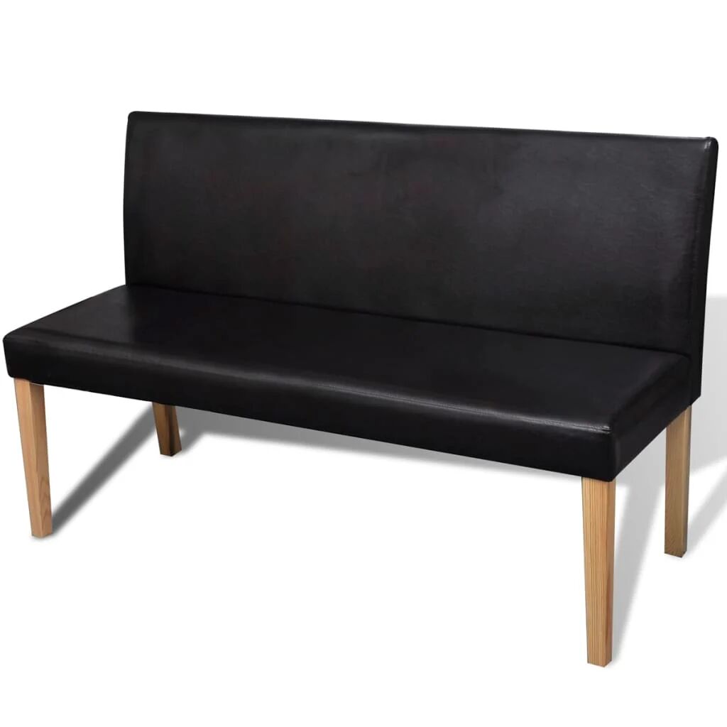 Unbranded Sofa Chair Artificial Leather Bench Dark Brown
