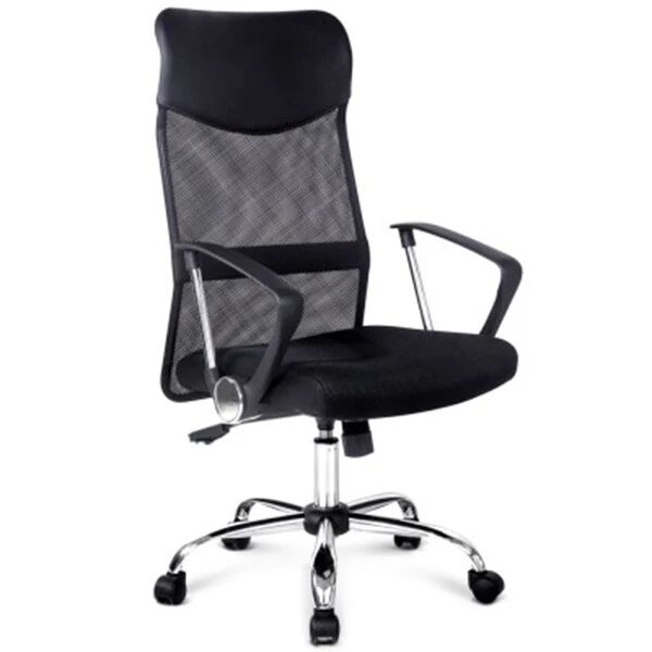 Unbranded PU Leather Mesh High Back Office Chair - Black