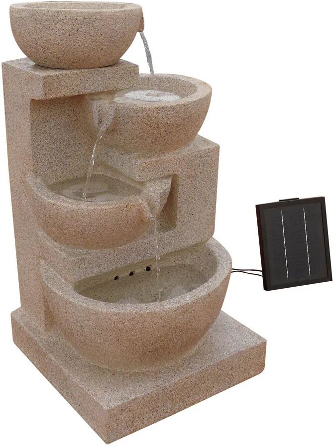 Gardeon Solar Power Four-Tier Water Fountain Feature w/ LED