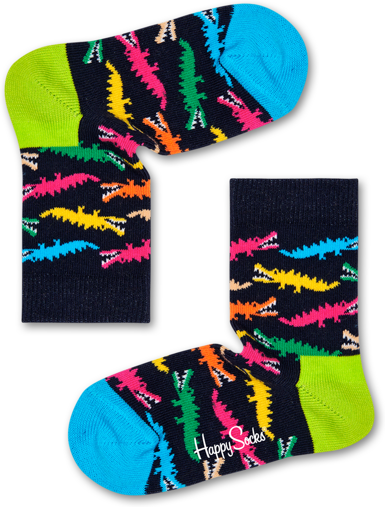 Happy Socks Kids Croco Sock - Black,Blue,Green - Kids