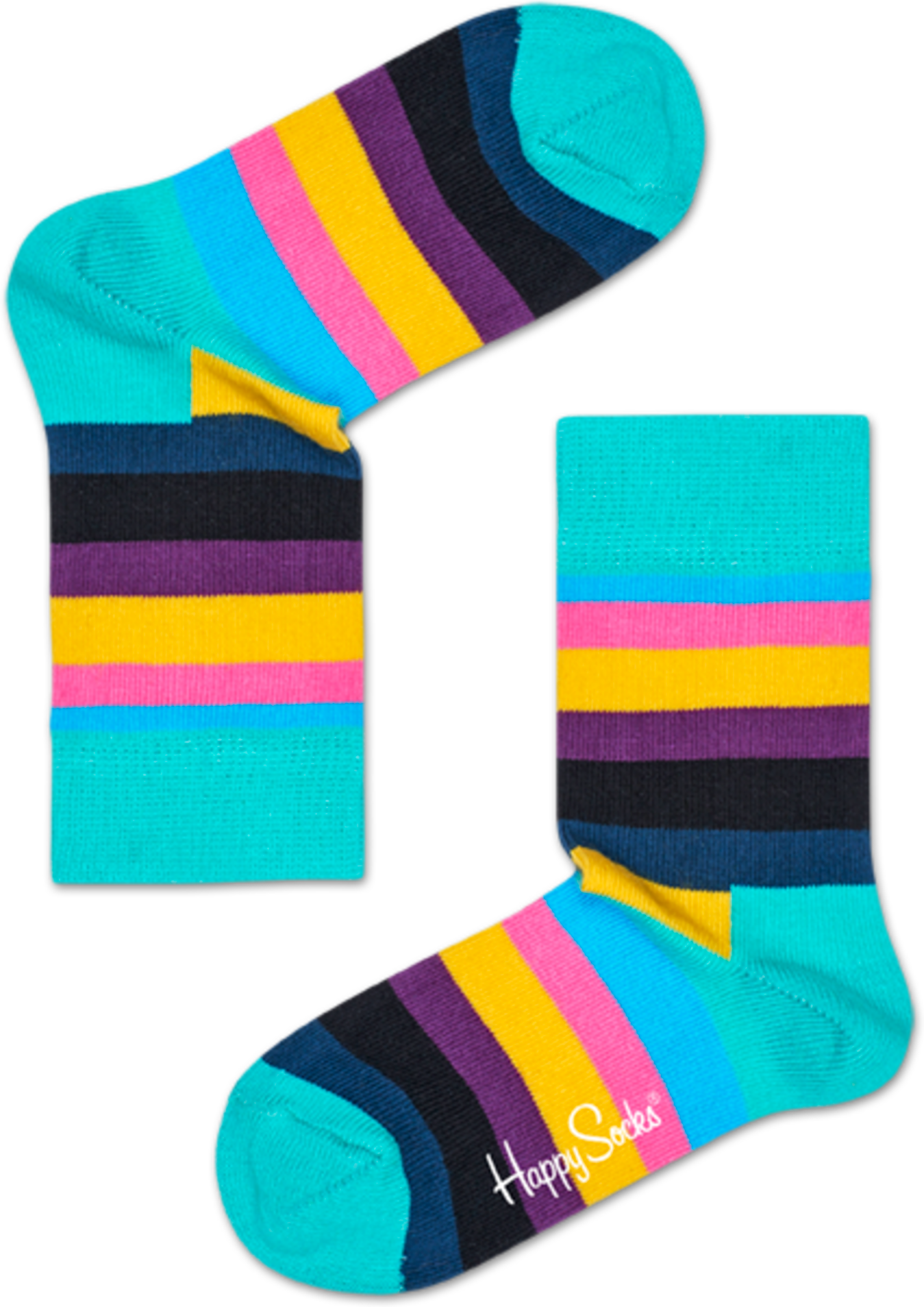 Happy Socks Kids Stripe Sock - Black,Blue,Pink,Purple,Yellow - Kids