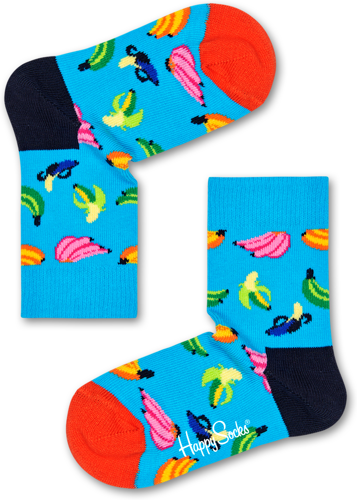 Happy Socks Kids Banana Sock - Black,Blue,Red - Kids