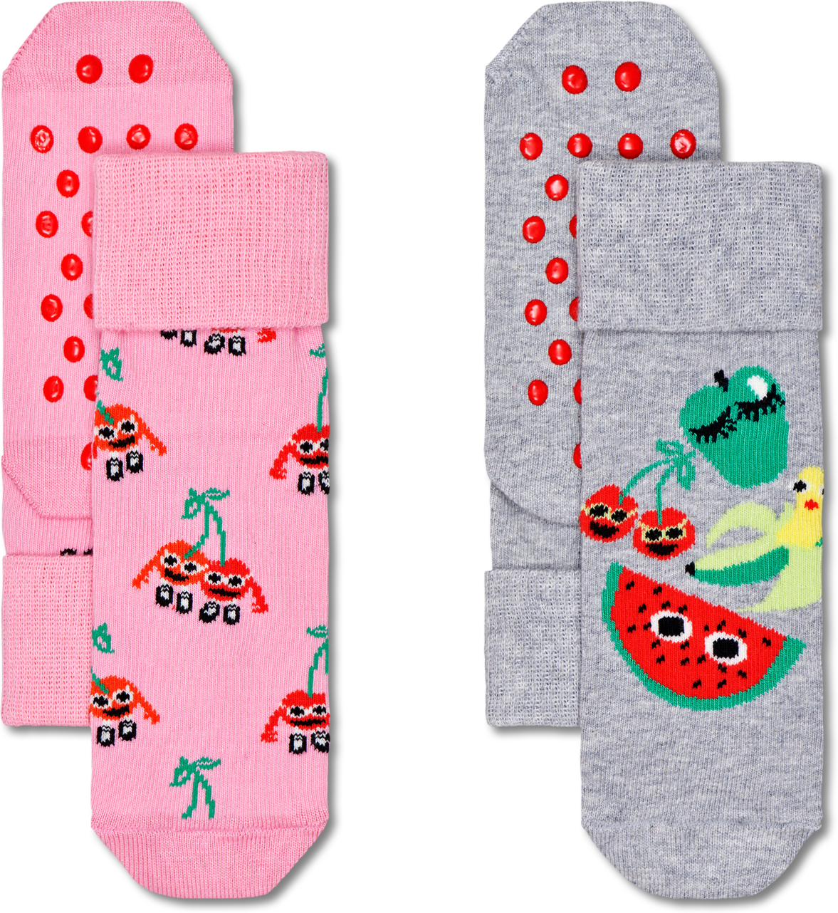 Happy Socks Kids Fruit Mix Anti-Slip 2-Pack - Pink - Kids