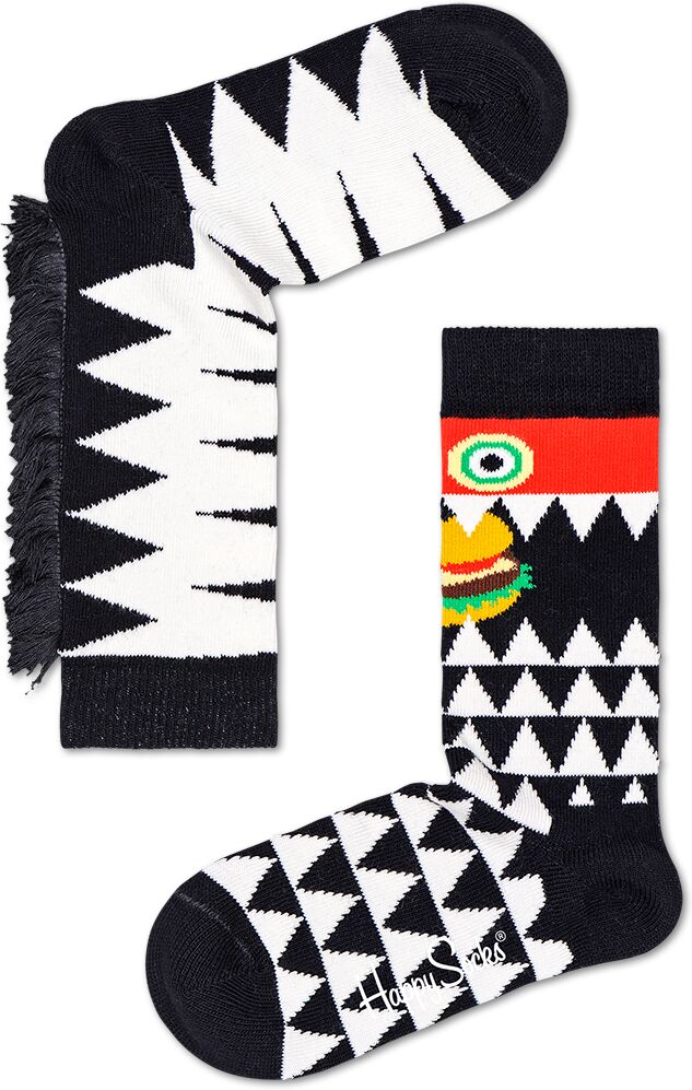 Happy Socks Kids Mane In Black Sock - Black,White - Kids