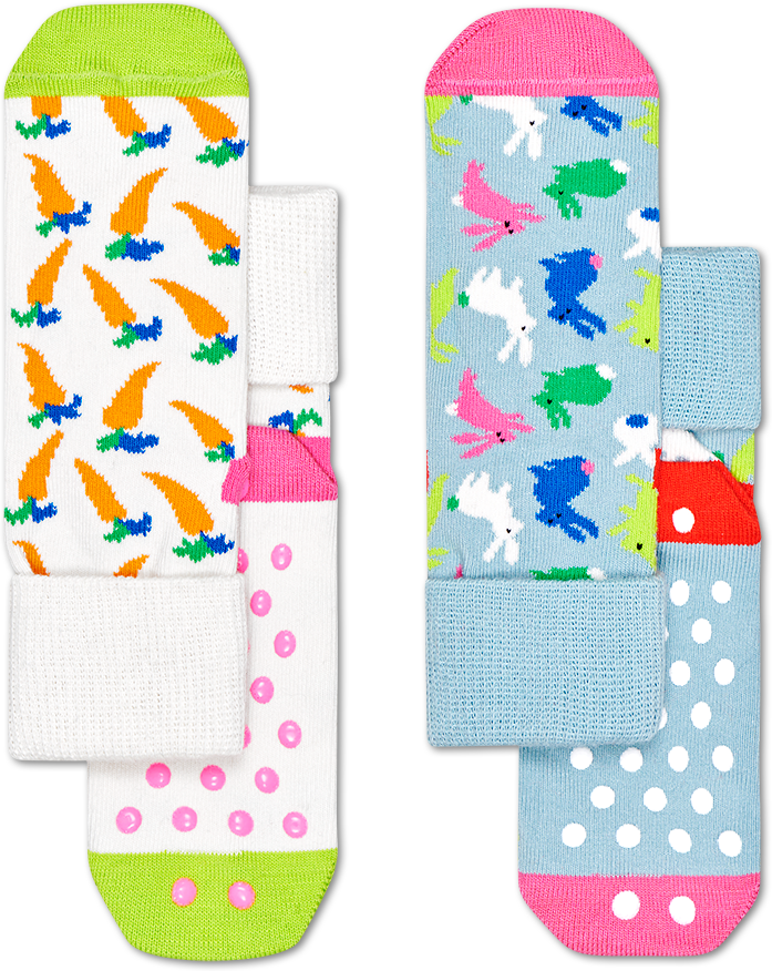 Happy Socks 2-Pack Kids Bunny Anti-Slip Socks - Kids