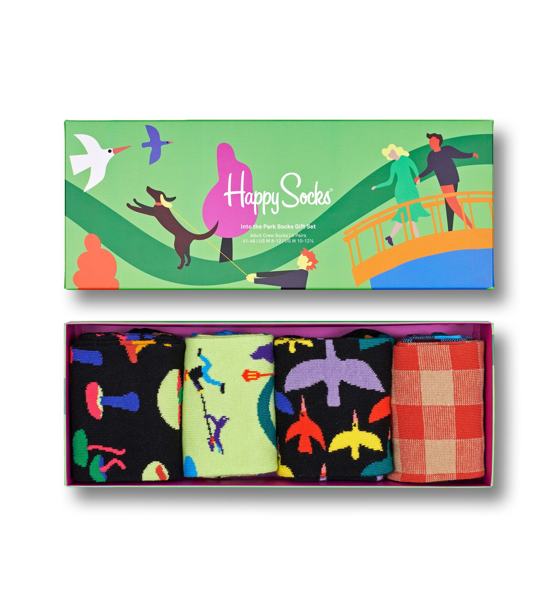 Happy Socks Into The Park Socks Gift Set 4-Pack - Green - Unisex
