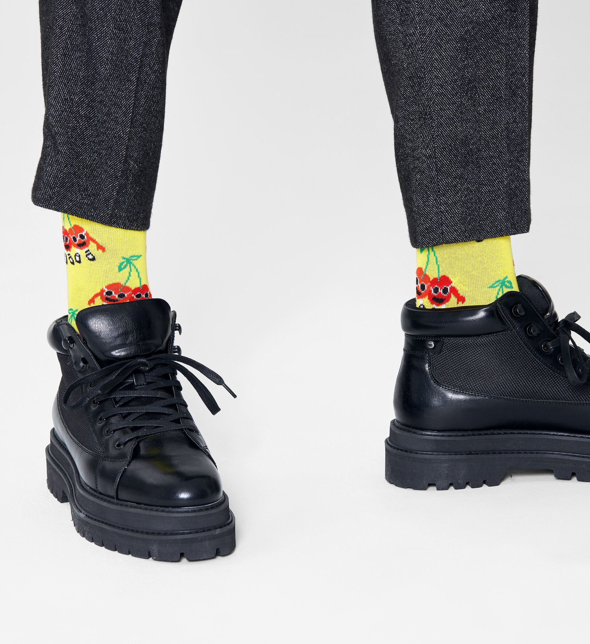 Happy Socks Cherry Mates Sock - Yellow - Unisex