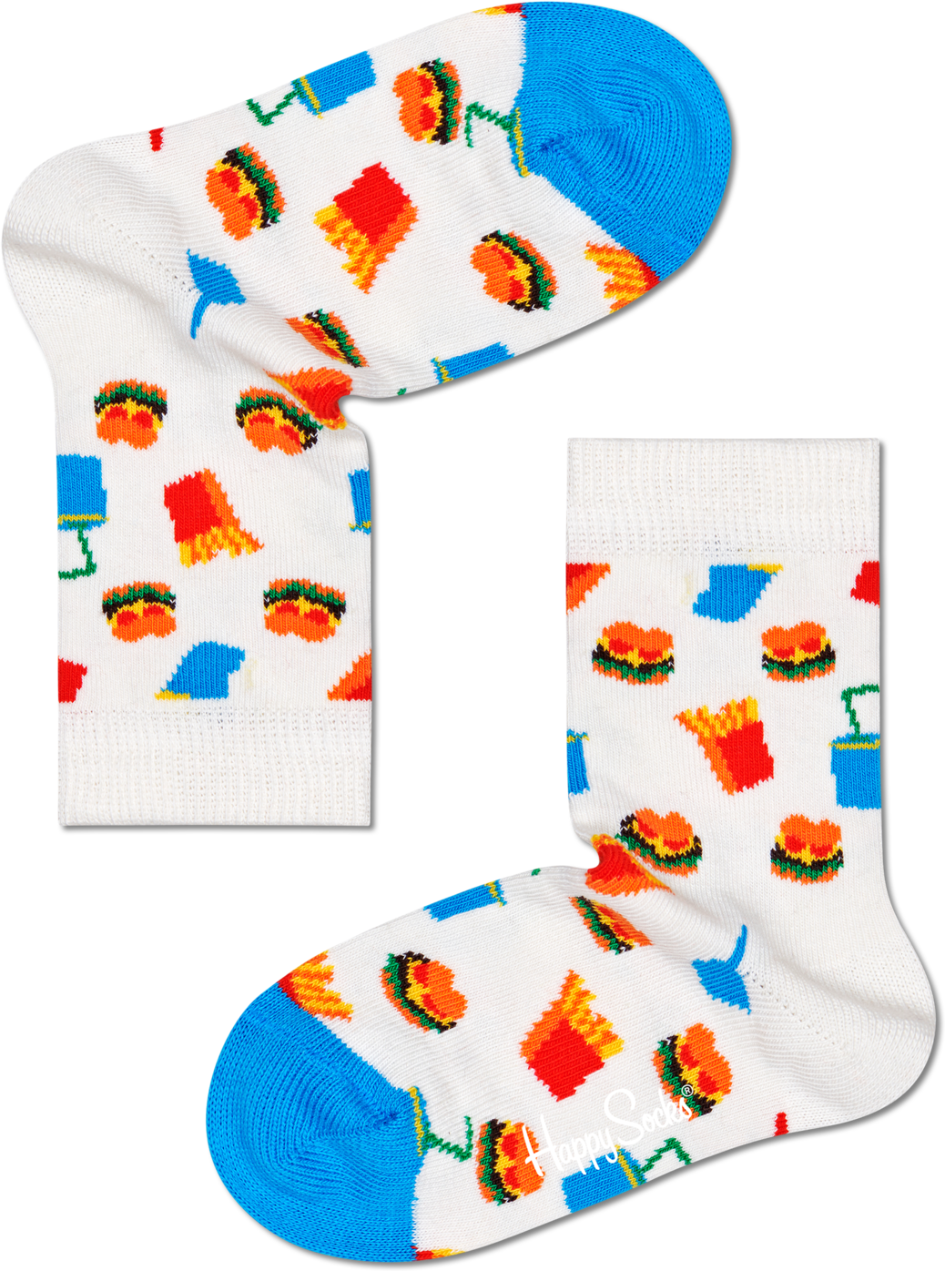 Happy Socks Kids Hamburger Sock - Blue,Orange,White - Kids