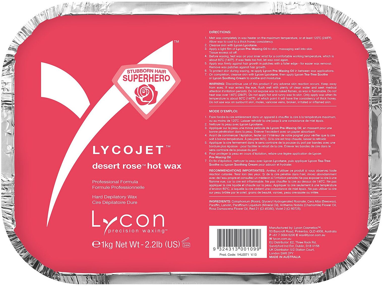 Lycon Lycojet Desert Rose Hot Wax 1Kg