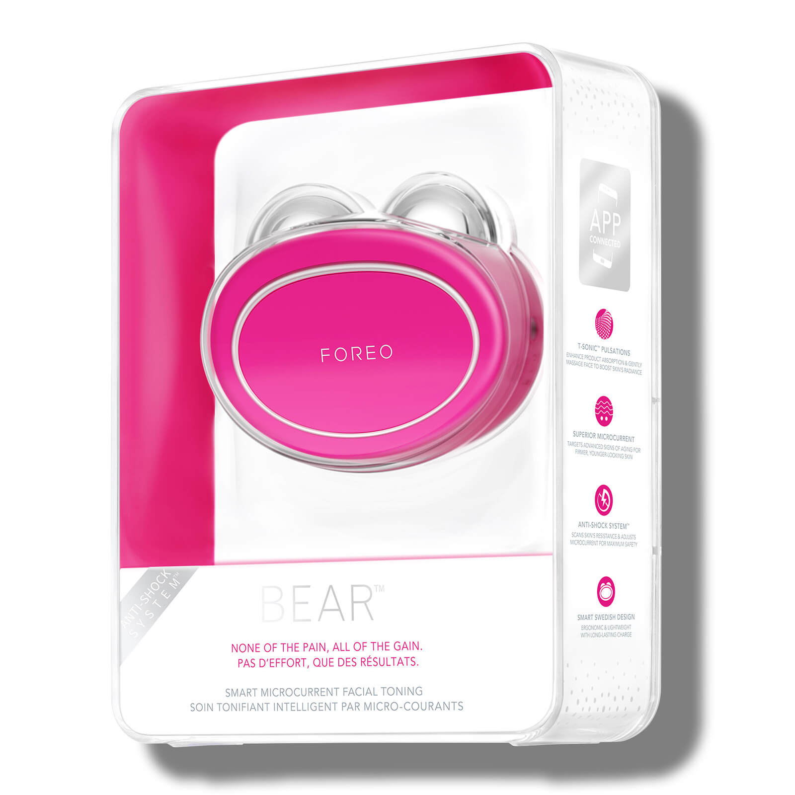 FOREO Bear Microcurrent Facial Toning Device With 5 Intensities (Various Shades) - Fuchsia