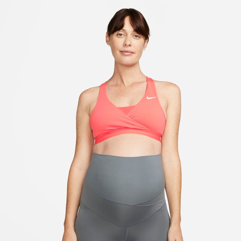 Nike Dri-FIT (M) Swoosh Women's Medium-Support Padded Sports Bra (Maternity) - Orange - size: XS, S, M, L, XL