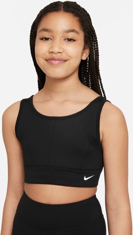 Nike Dri-FIT Swoosh Luxe Older Kids' (Girls') Sports Bra - Black - size: S, L, XL, M