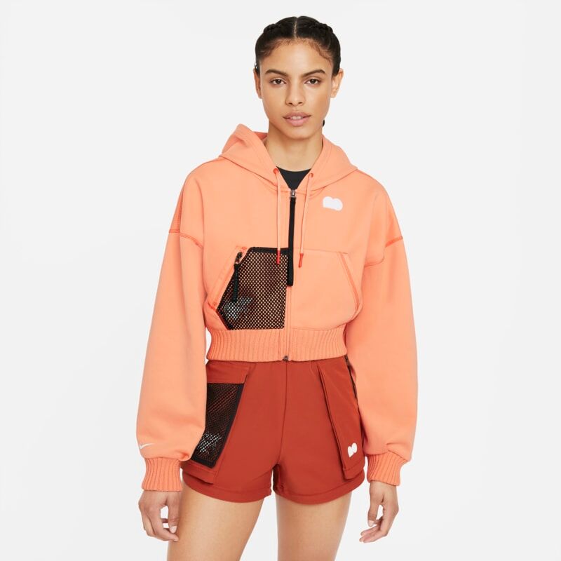 Nike Naomi Osaka Women's Fleece Tennis Top - Orange - size: L, XL, M