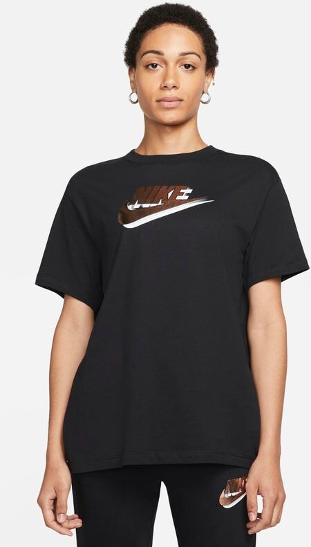 Nike Sportswear Essentials Women's Short-Sleeve Printed Top - Black - size: S, XS