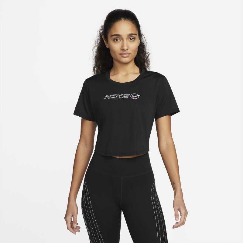 Nike Dri-FIT One Icon Clash Women's Cropped Training Top - Black - size: S, M, L, XL, XS