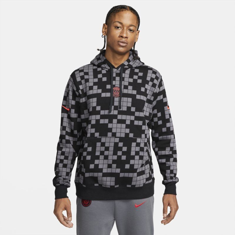Nike Paris Saint-Germain Club Fleece Men's Pullover Hoodie - Grey - size: S