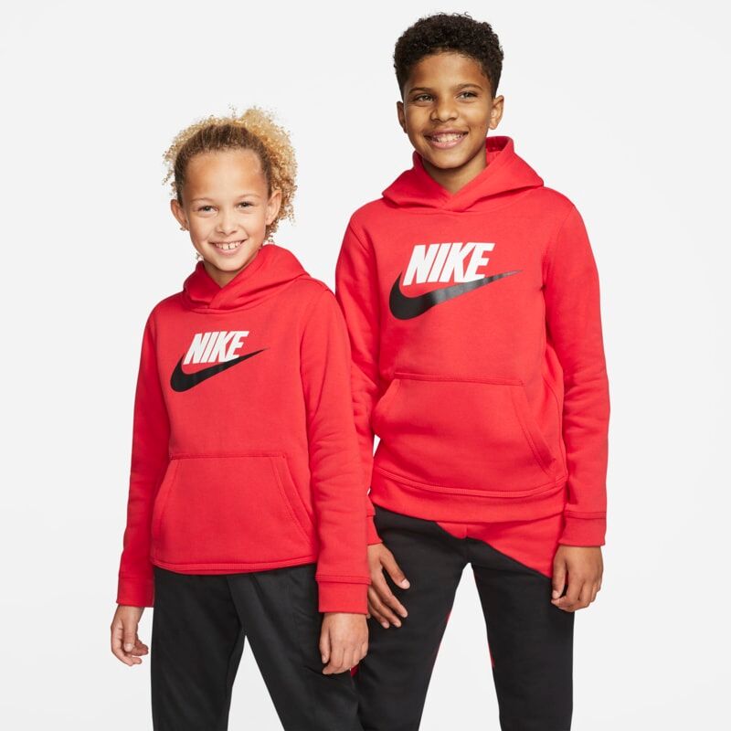 Nike Sportswear Club Fleece Older Kids' Pullover Hoodie - Red - size: XS, S, XL, M