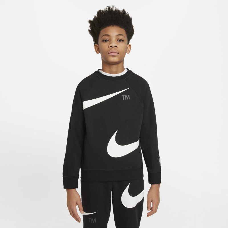 Nike Sportswear Swoosh Older Kids' (Boys') Sweatshirt - Black - size: XS, S, M, XL, L