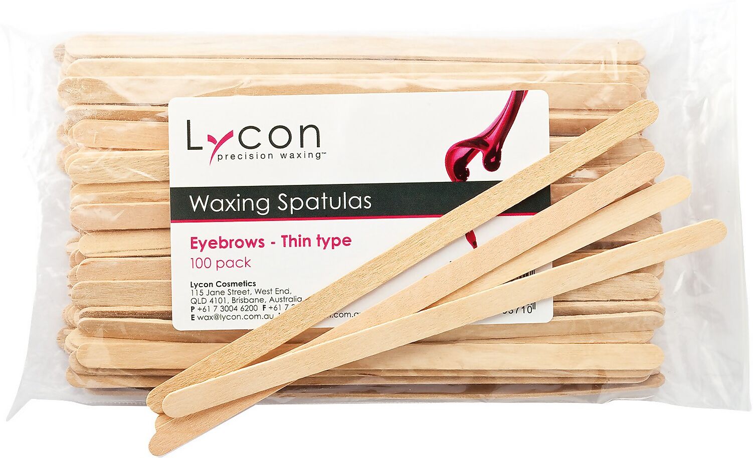 Lycon Waxing Spatulas Eyebrows Thin Type 100 Pack