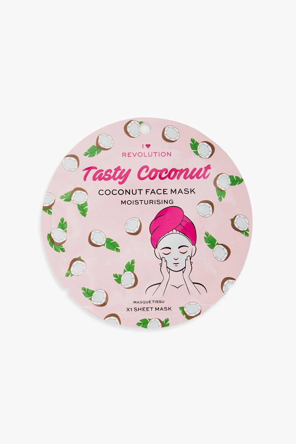 Boohoo I Heart Revolution Coconut Printed Sheet Mask- Pink  - Size: ONE SIZE
