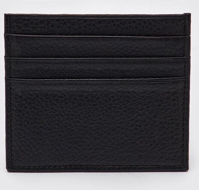 Boohoo Leather Card Holder- Black  - Size: ONE SIZE