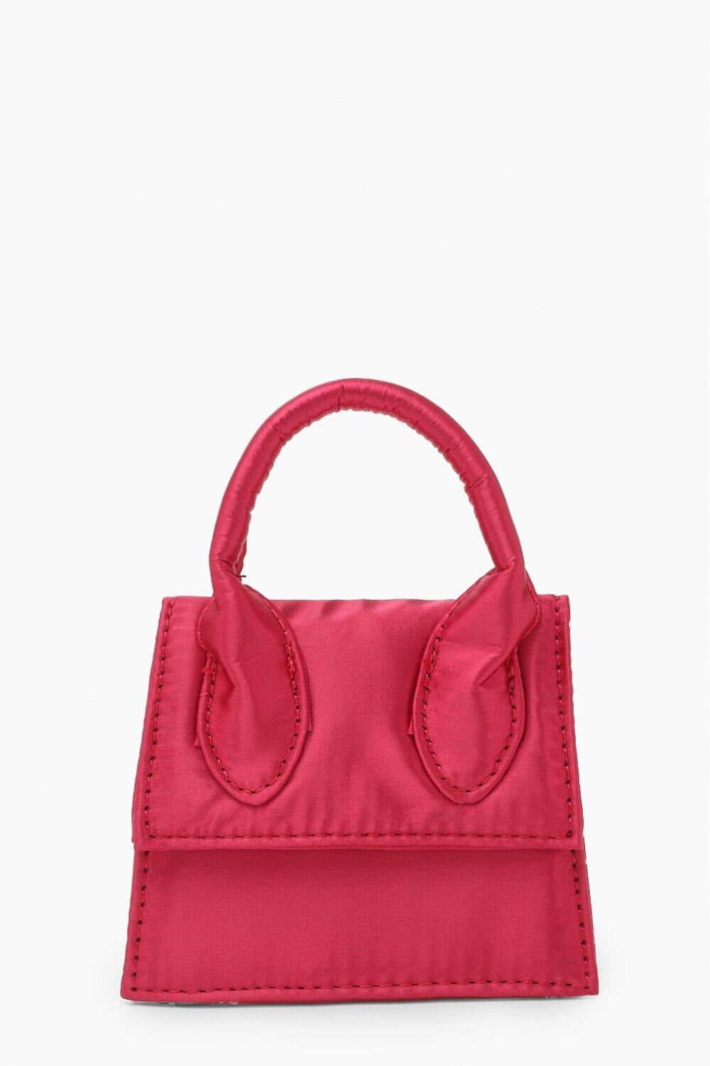 Boohoo Mini Satin Grab Bag- Red  - Size: ONE SIZE