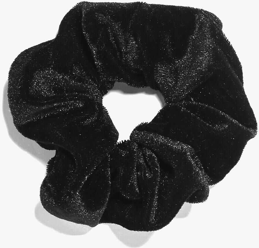 Boohoo Velvet Scrunchie- Black  - Size: ONE SIZE