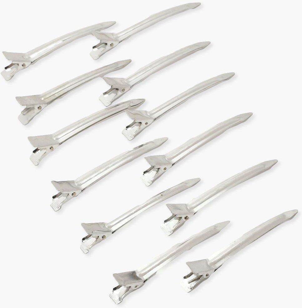 Boohoo 12 Pack Section Pin Curl Clips- Grey  - Size: ONE SIZE