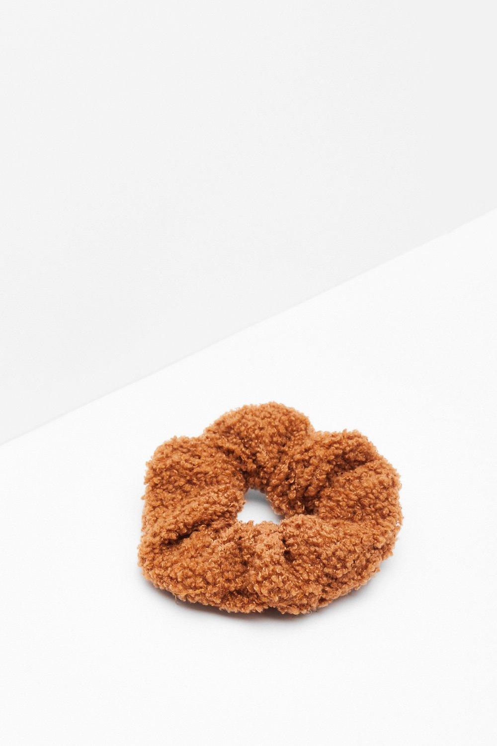 Nasty Gal Womens Shearling Scrunchie - Brown - ONE SIZE, Brown