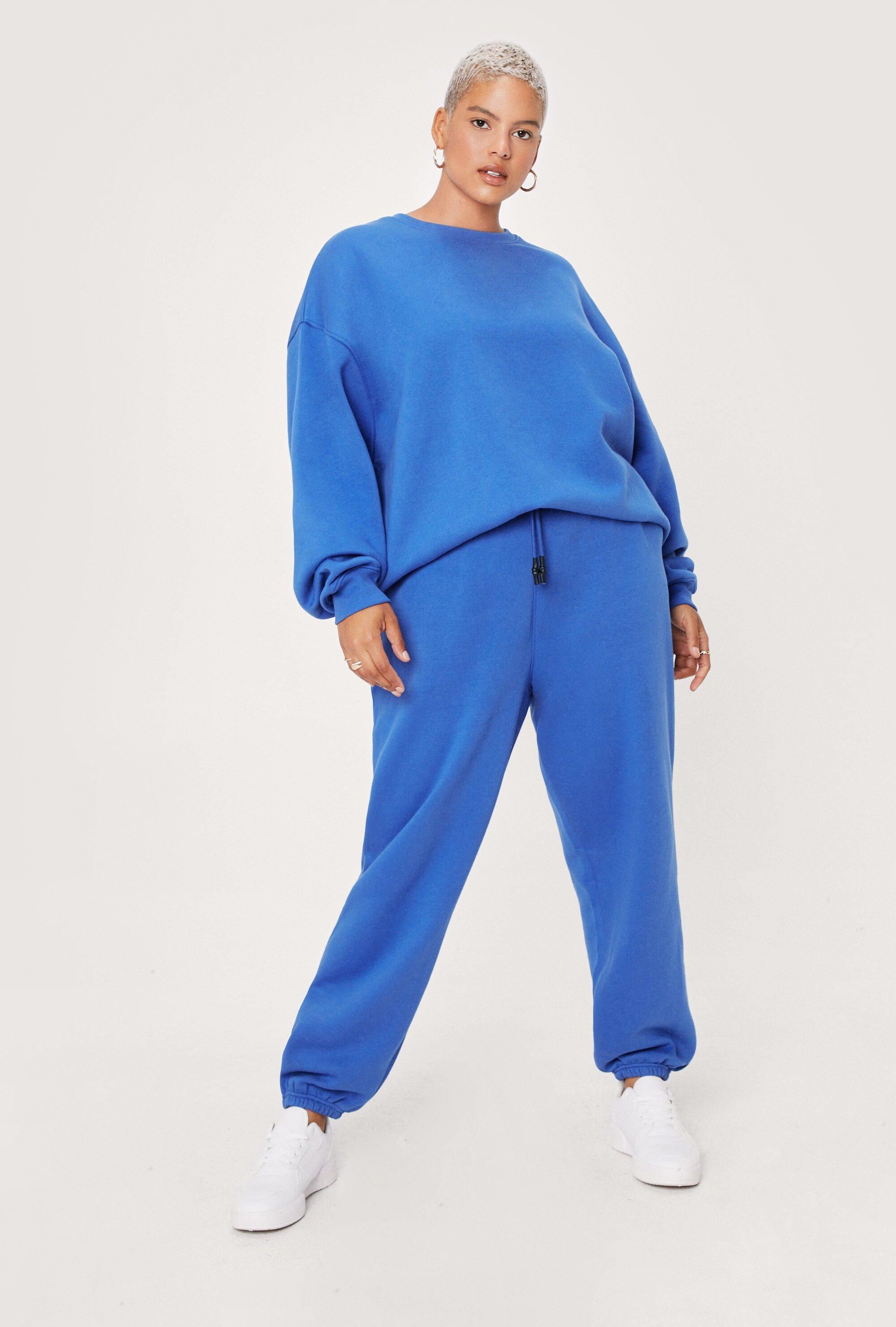 Nasty Gal Womens Plus Size Drawstring Waist Oversized Joggers - Blue - 18, Blue