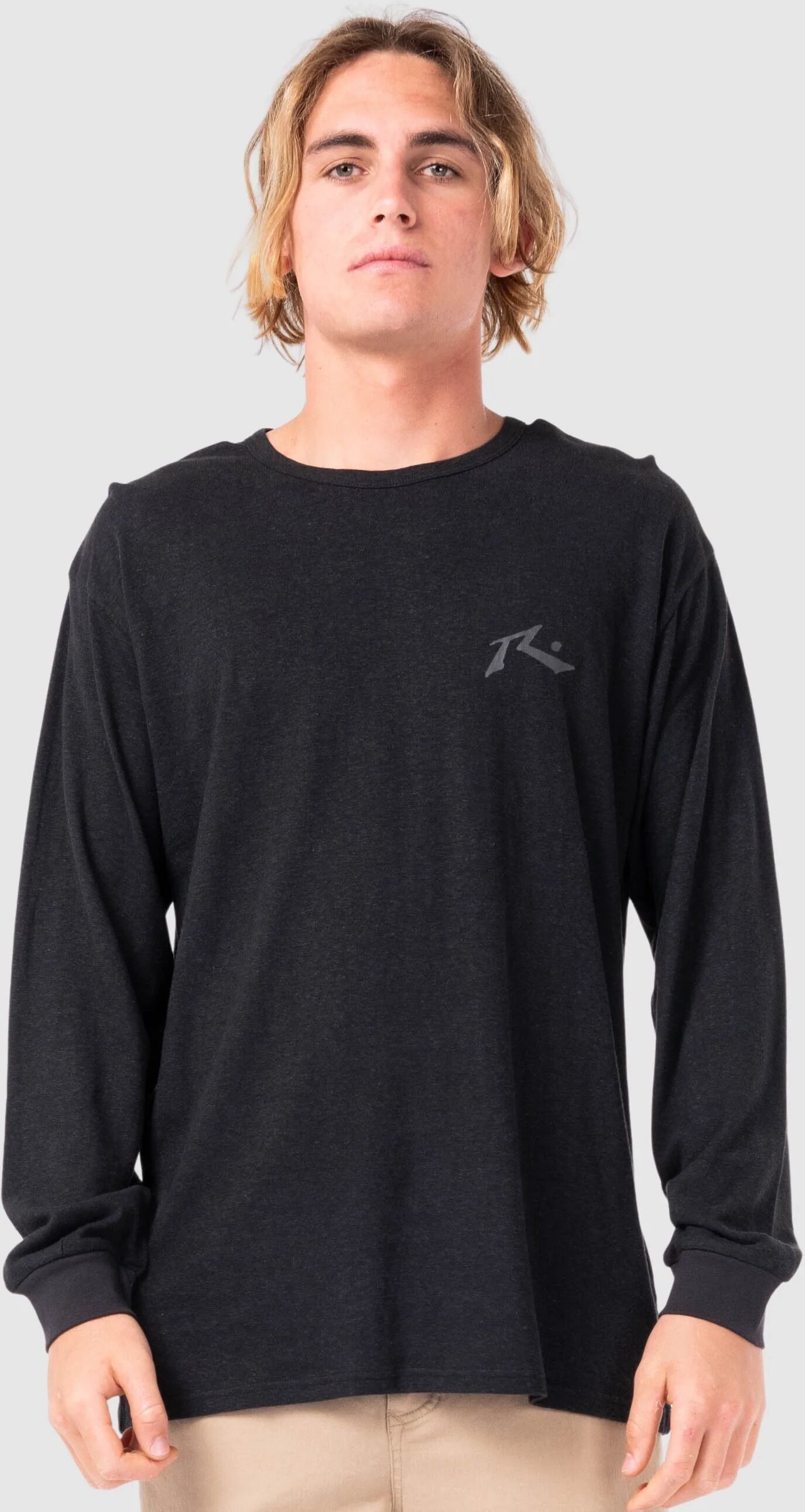 Rusty One Hit Hemp Long Sleeve Tee - Black Rusty Australia, L / Black