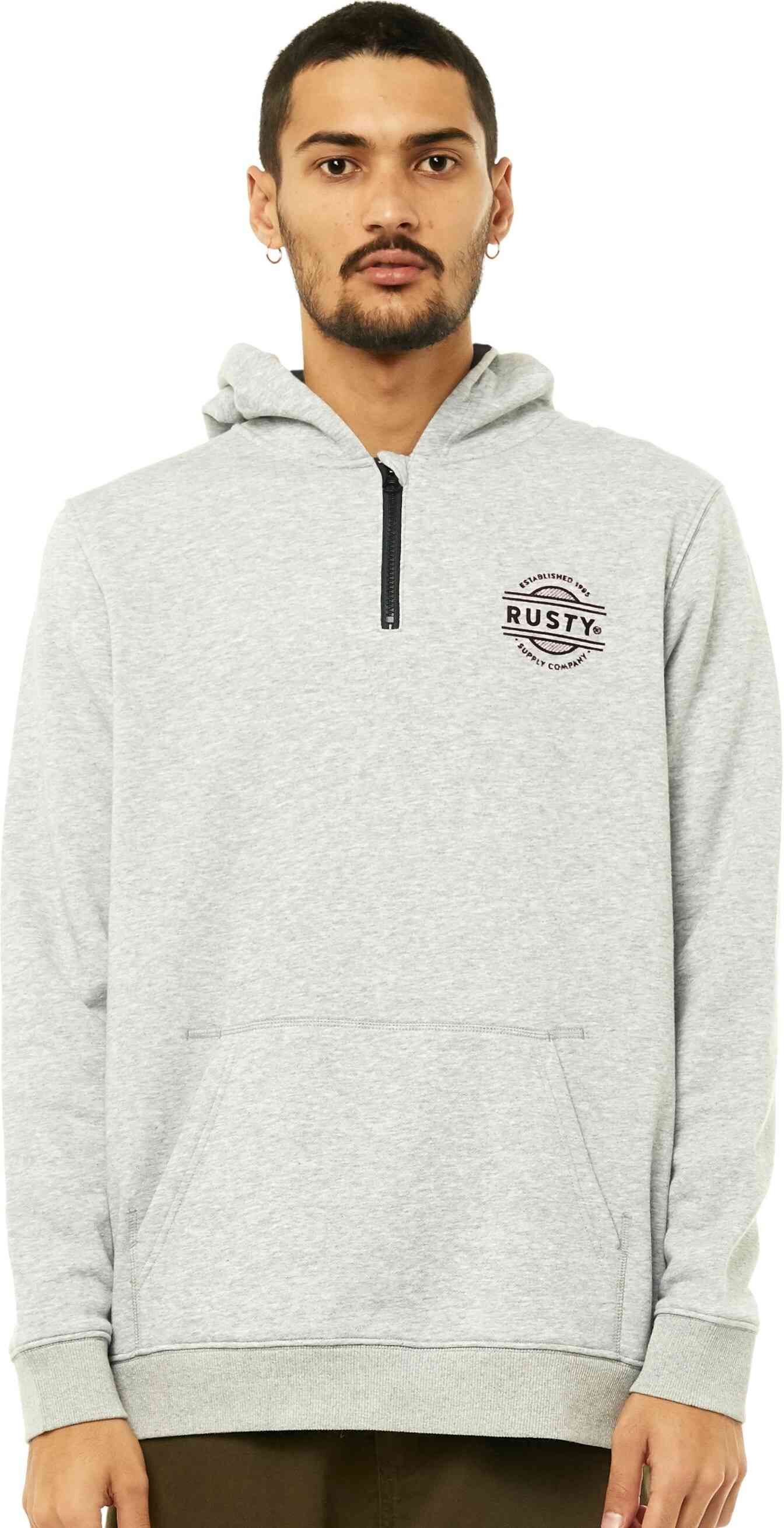 Rusty Elemental Half Zip Fleece - Grey Marle Rusty Australia, XXL / Grey Marle