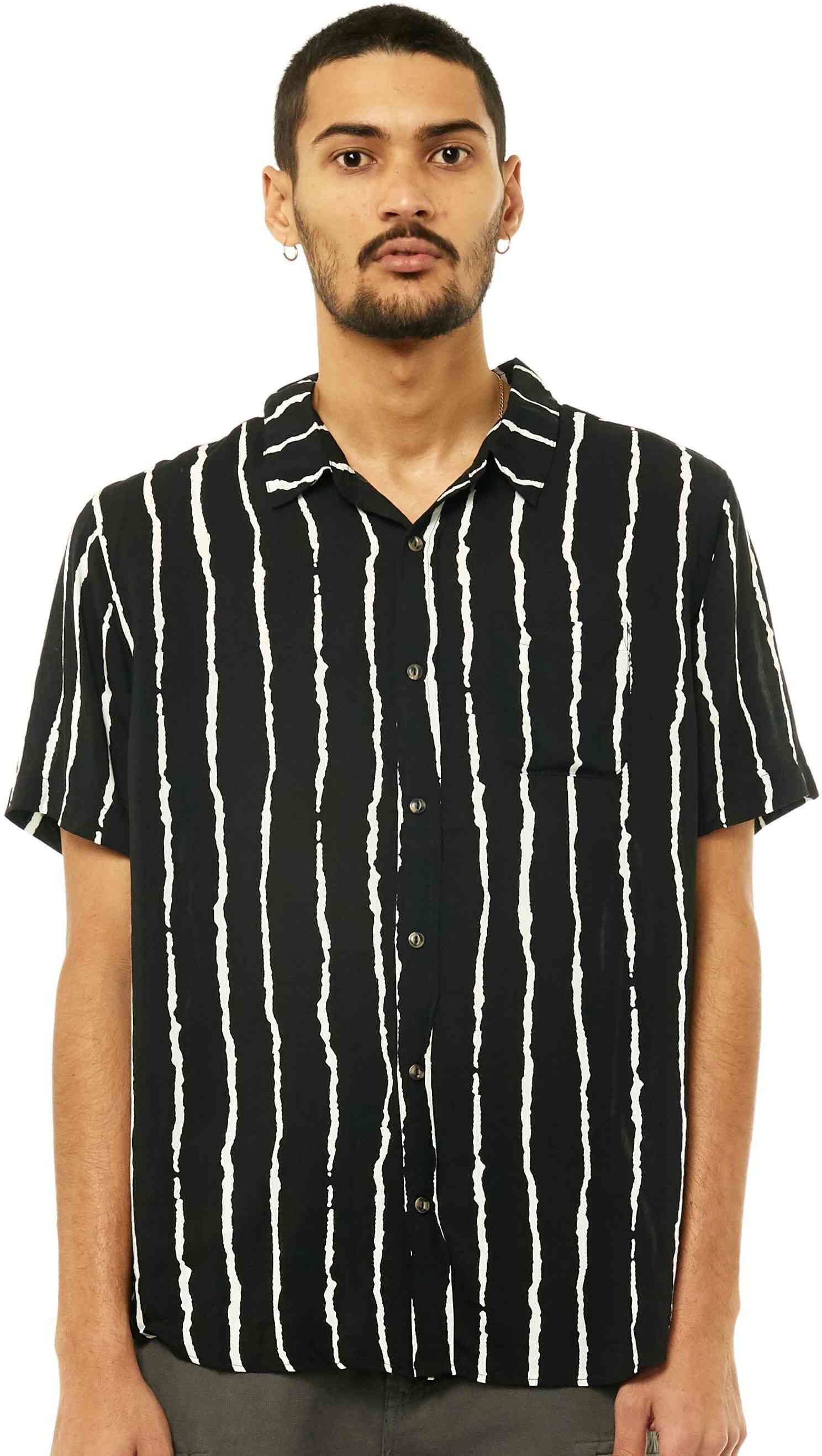 Rusty Block Out Short Sleeve Shirt - Black Rusty Australia, XXL / Black