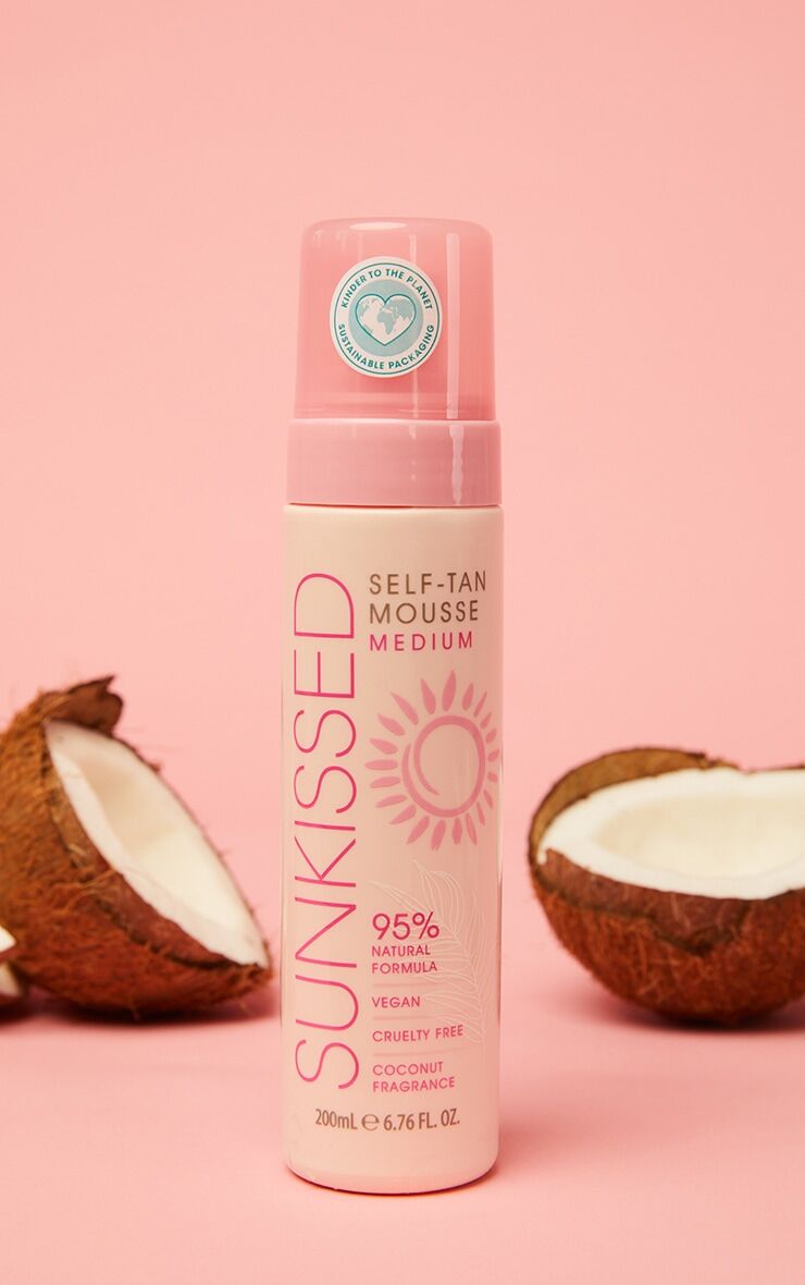 Sunkissed Self Tan Mousse Medium 200ml 95% Natural