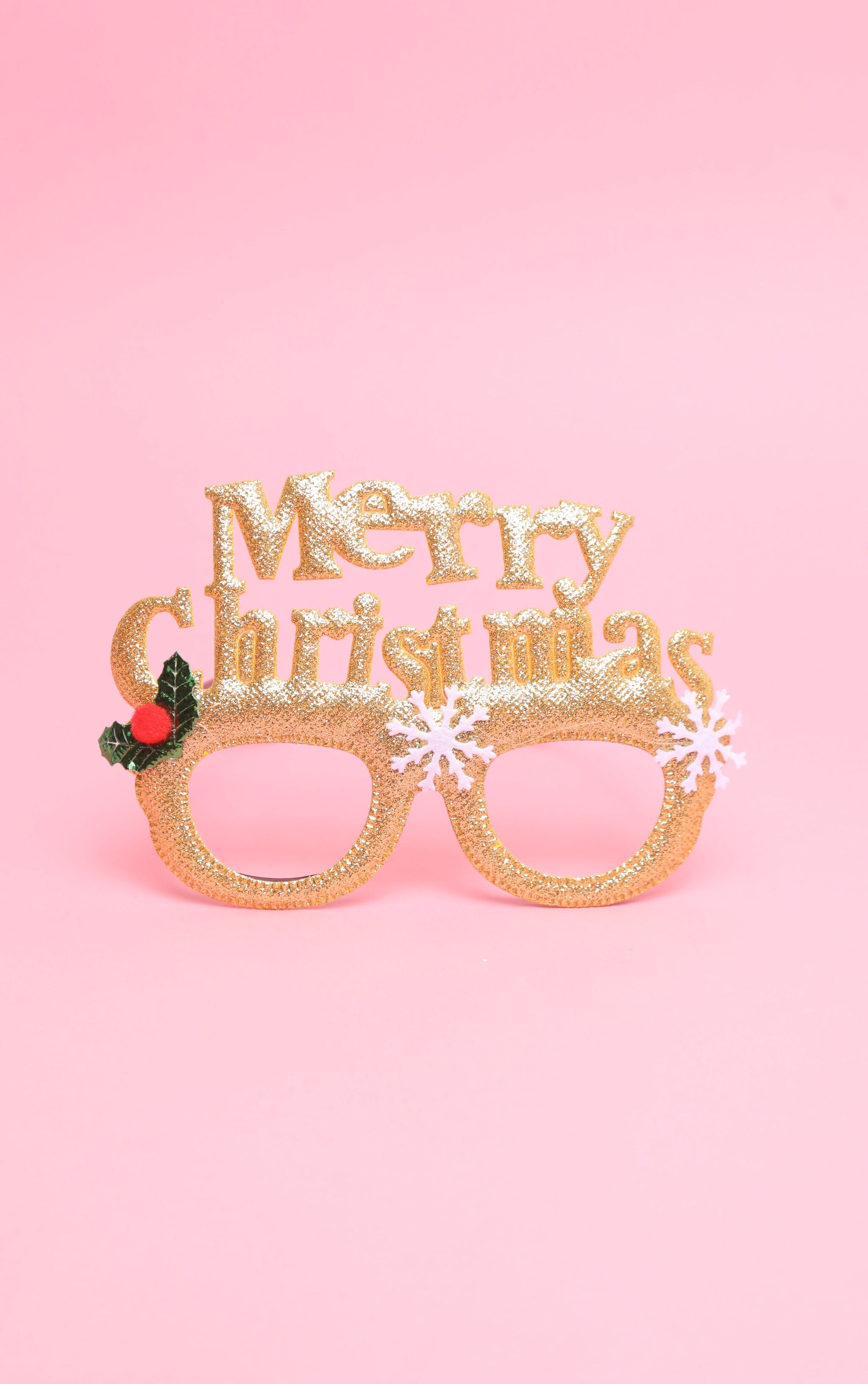 PrettyLittleThing Gold Merry Christmas Novelty Glasses  - Gold - Size: One Size