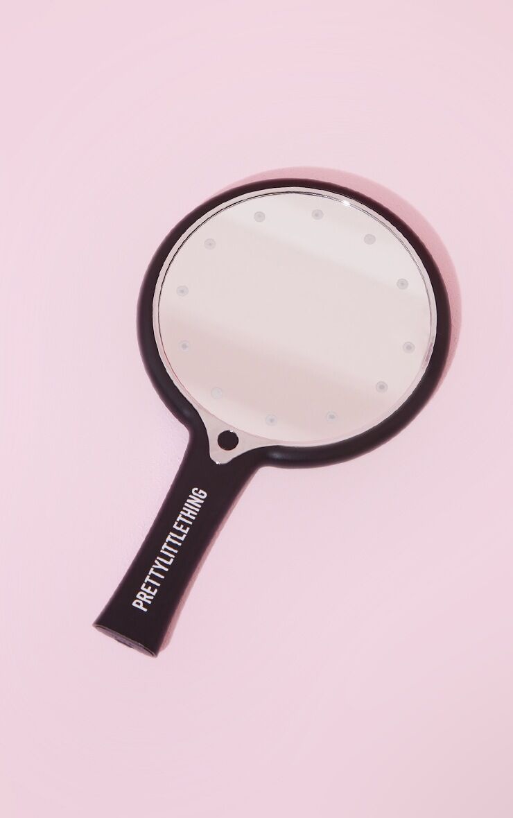 PRETTYLITTLETHING LED Hand Held Mirror Black  - Black - Size: One Size