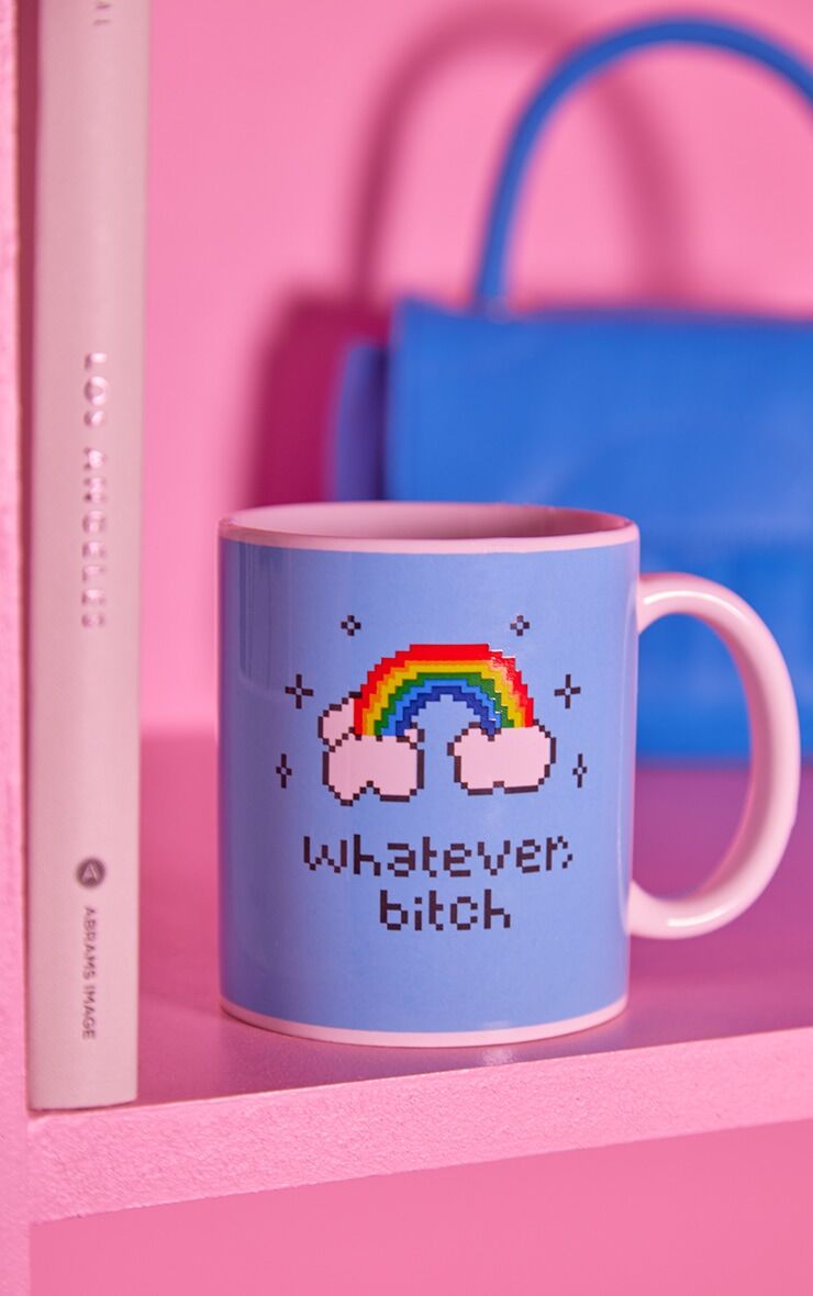 PrettyLittleThing Whatever B*Tch Mug  - Blue - Size: One Size