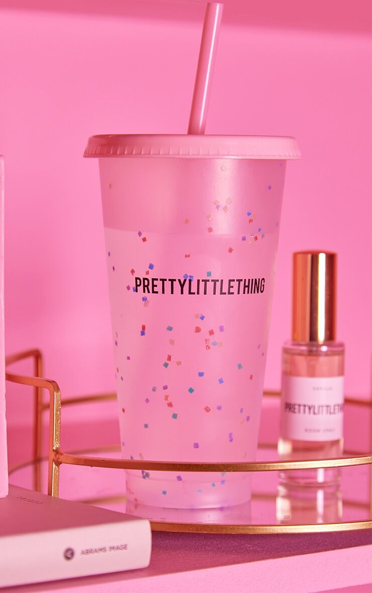 PRETTYLITTLETHING Confetti Sippy Cup  - Pink - Size: One Size