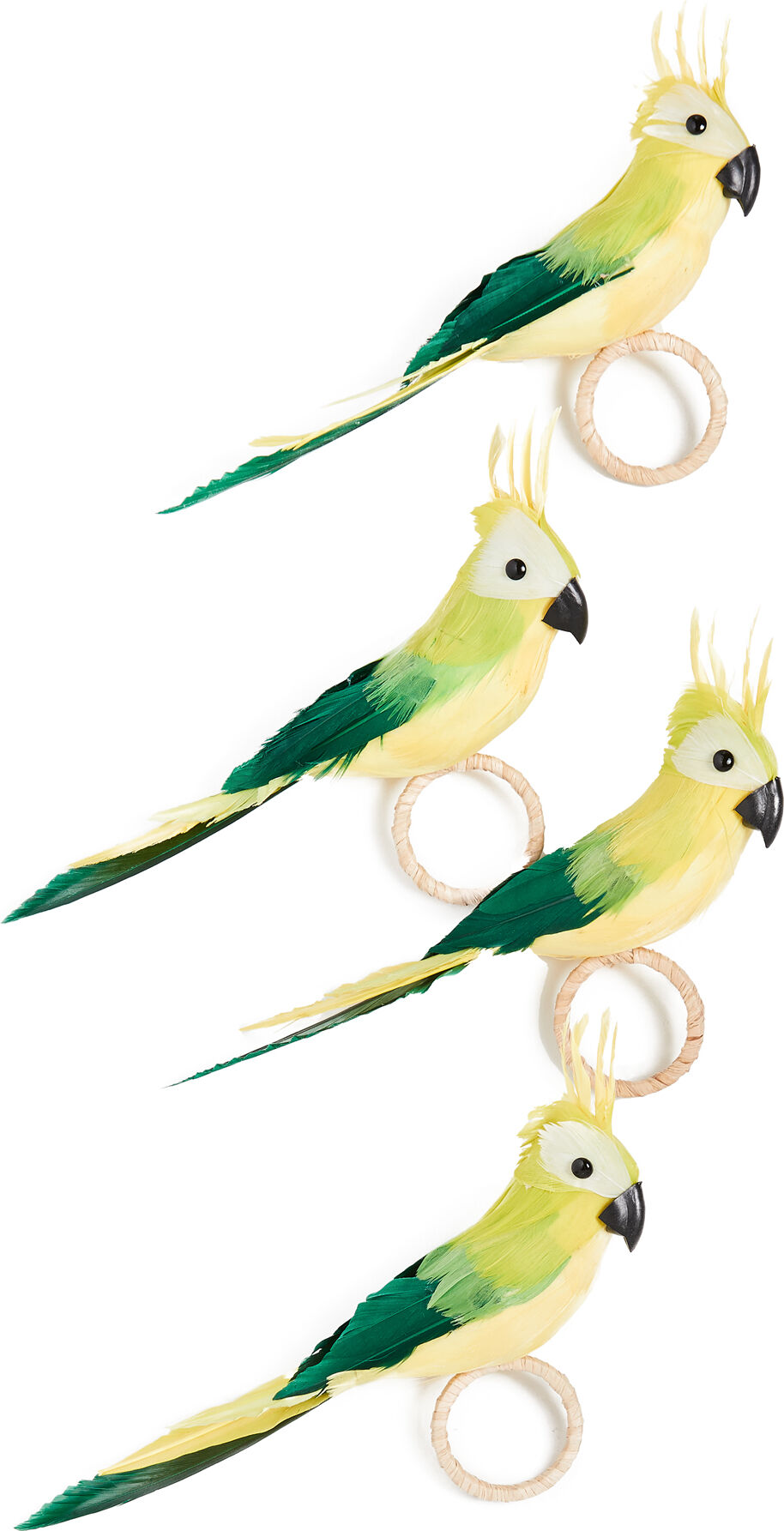 Kim Seybert Parakeet Napkin Ring (Set of 4) Green One Size    size: