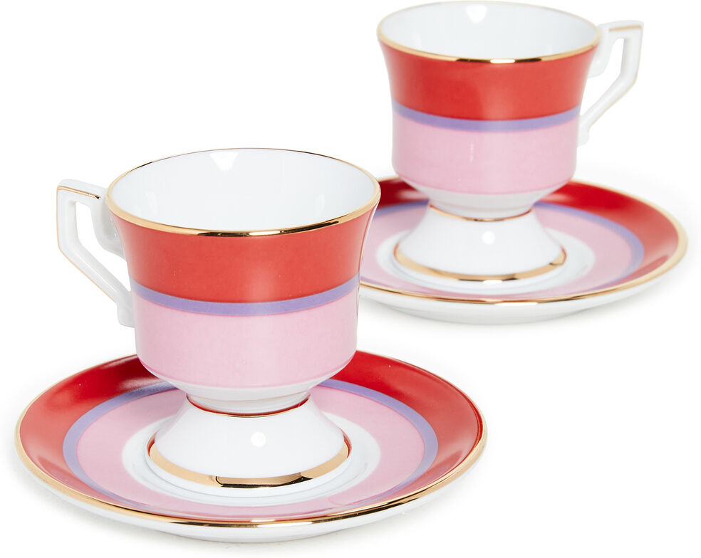 La Double J Espresso Cup Set of 2 Rainbow Rosa One Size  Rainbow Rosa  size:One Size