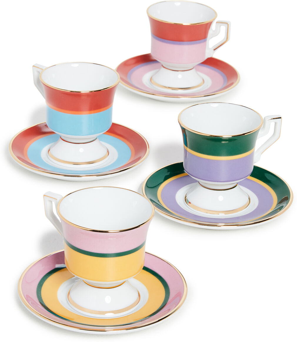 La Double J Espresso Cup Set of 4 Rainbow Mix One Size  Rainbow Mix  size:One Size