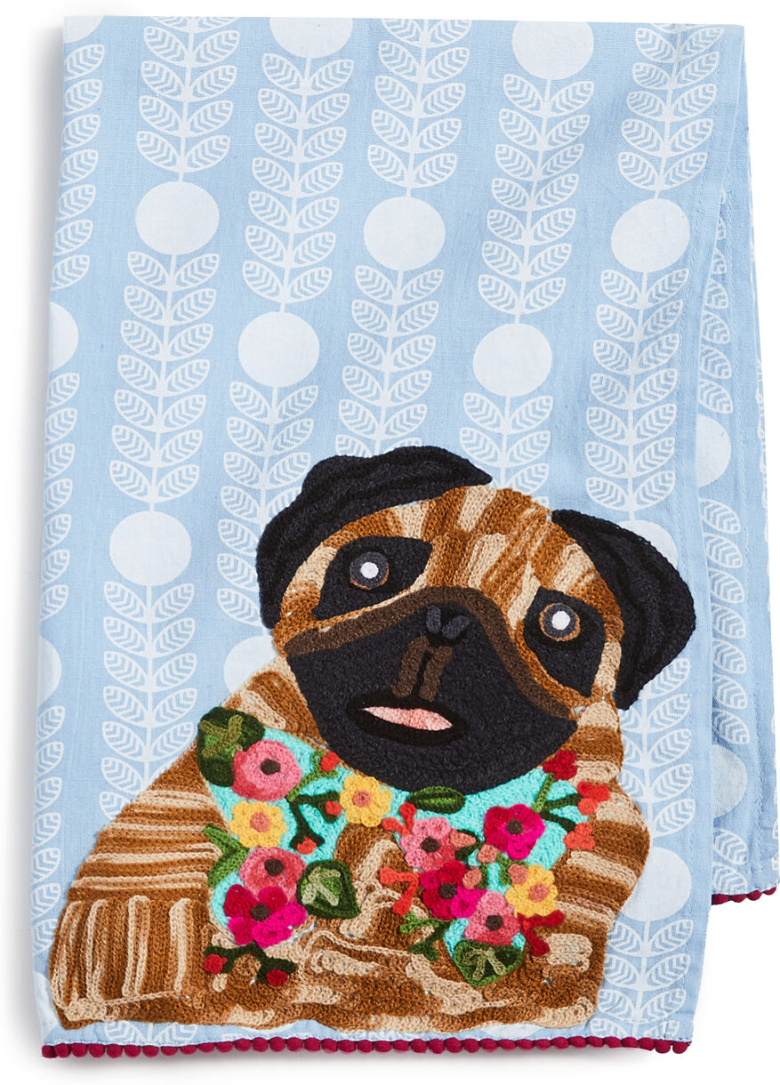 Shopbop Home Shopbop @Home Pug Tea Towel Blue One Size    size: